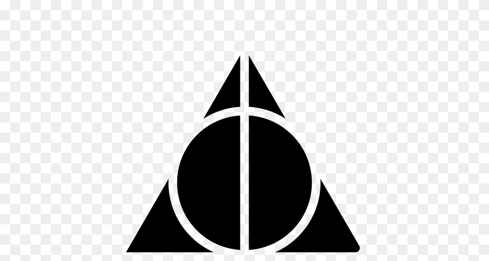 Deathly Hallows Harry Potter Solid Icon, Gray Free Transparent Png