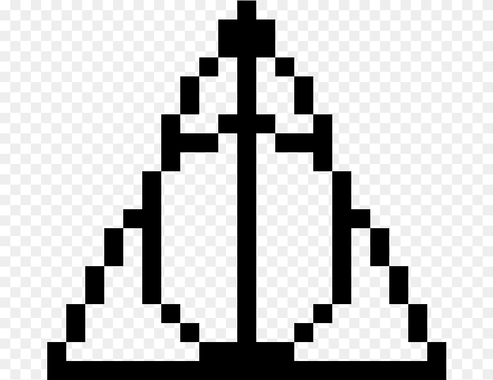 Deathly Hallows Symbol Harry Potter Pixel Art, Gray Free Png Download