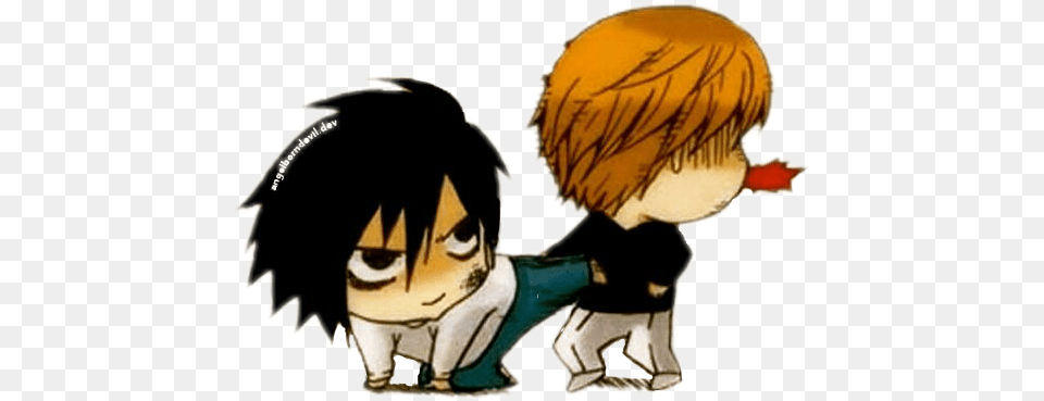 Deathnote L Lawliet Light Lightyagami Anime Freetoedit, Book, Comics, Publication, Person Free Transparent Png