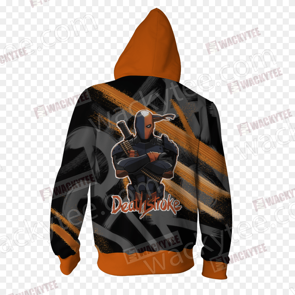 Deathstroke The Terminator Zip Up Hoodie Nightwing Hoodie, Clothing, Coat, Jacket, Hood Free Png Download