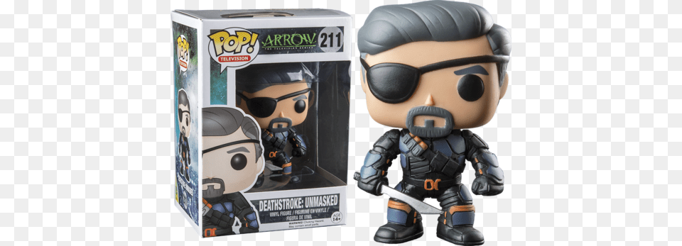 Deathstroke Um Pop E Deathstroke Unmasked Pop Vinyl, Baby, Person, Face, Head Free Png