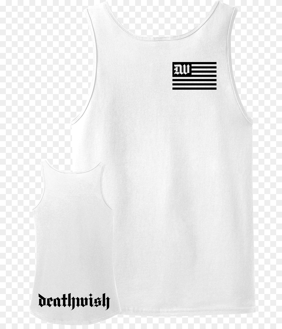Deathwish Quotflagquot White Tank Top Top, Clothing, Tank Top, Undershirt Png
