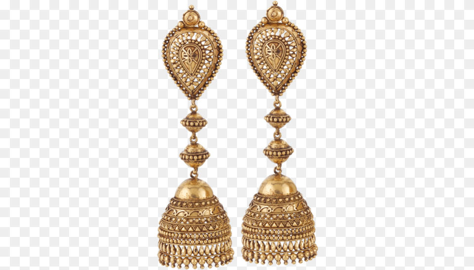 Debleena Jhumka Earrings, Accessories, Earring, Jewelry, Gold Free Png