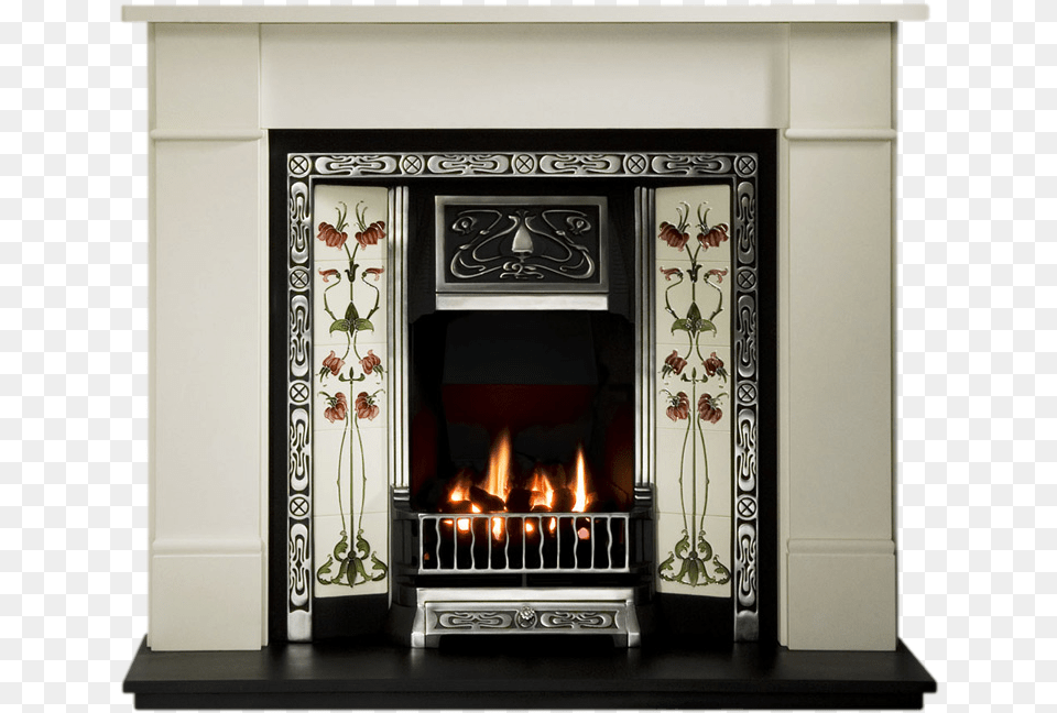 Deborah Vincent Gallery Cast Iron Art Nouveau Fireplace, Hearth, Indoors Png Image