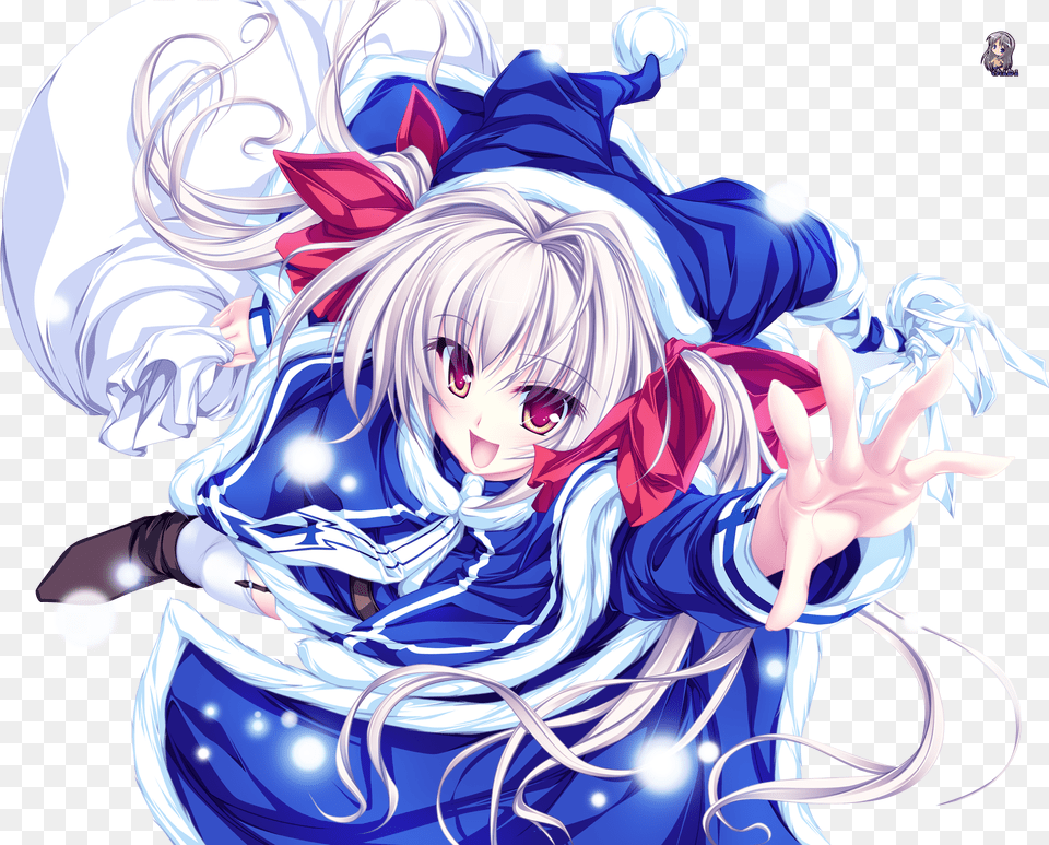 Dec 2010 Anime Girl With White Hair And Red Eyes With Princess, Book, Comics, Publication, Baby Png Image