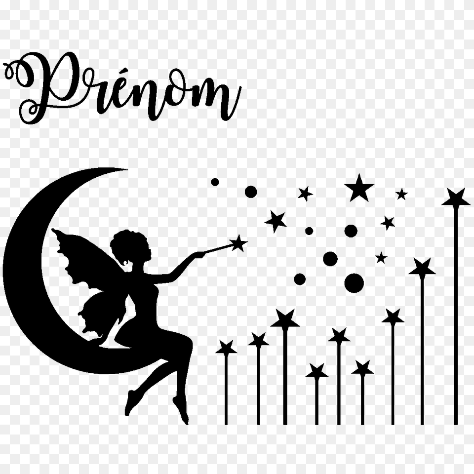 Decal Fairy On Mushroom, Stencil, Silhouette, Adult, Female Png Image