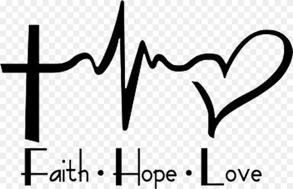 Decal Faith Love Tattoo Text Heartbeat Hope Family Faith Hope Love Hd, Handwriting, Symbol Png