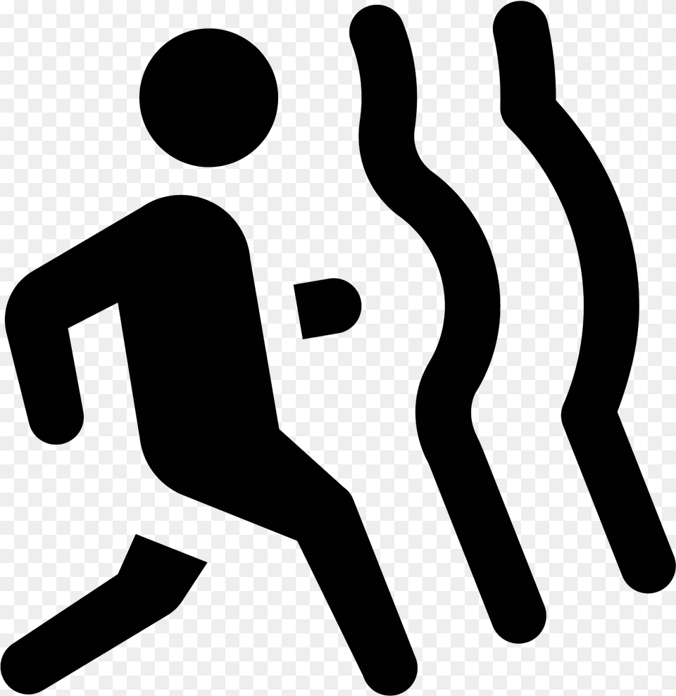 Deceleration Of Runner Icon, Gray Png