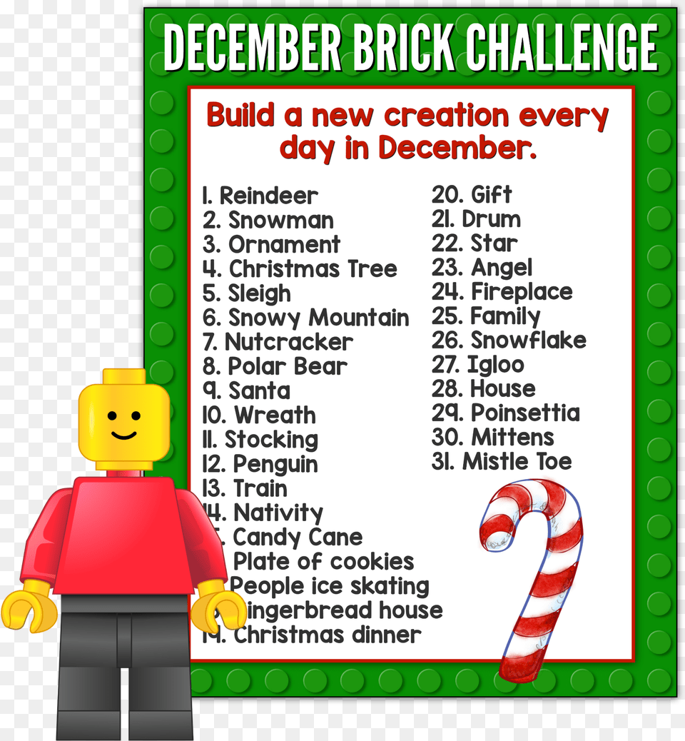 December Brick Challenge Lego, Baby, Person, Food, Sweets Png
