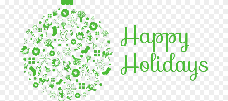 December Happy Holidays Transparent Background Happy Holidays From Our Team, Green, Outdoors, Text, Art Free Png Download