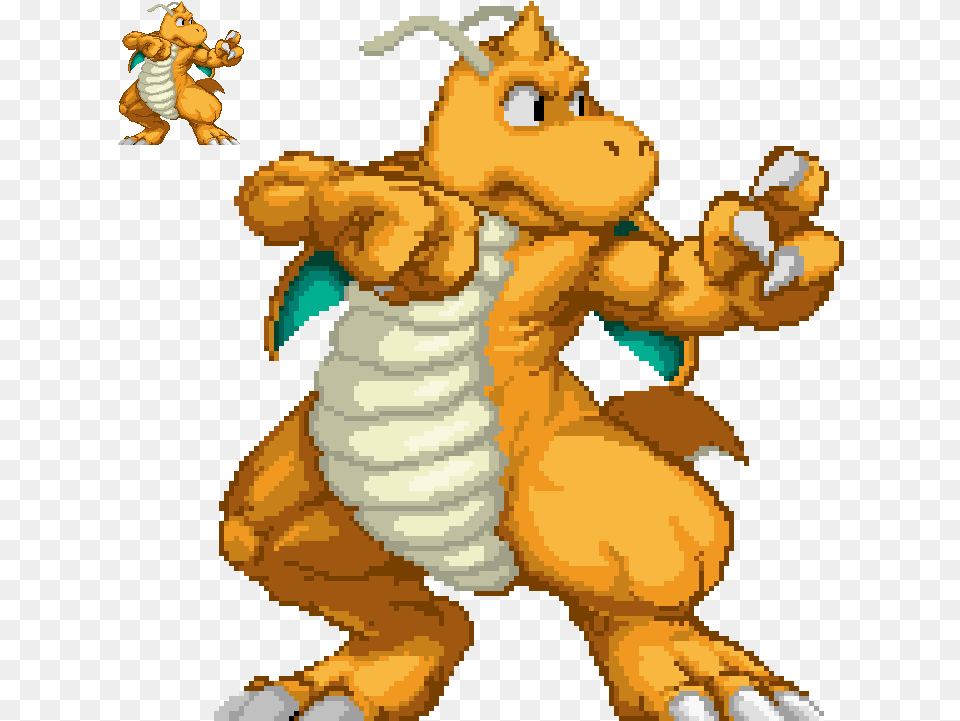 Decided To Make A Revision Of Not Pokemon Pixel Dragonite, Baby, Person, Mascot Free Png