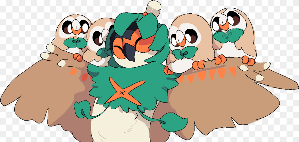 Decidueye And Rowlet, Adult, Man, Male, Person Png Image