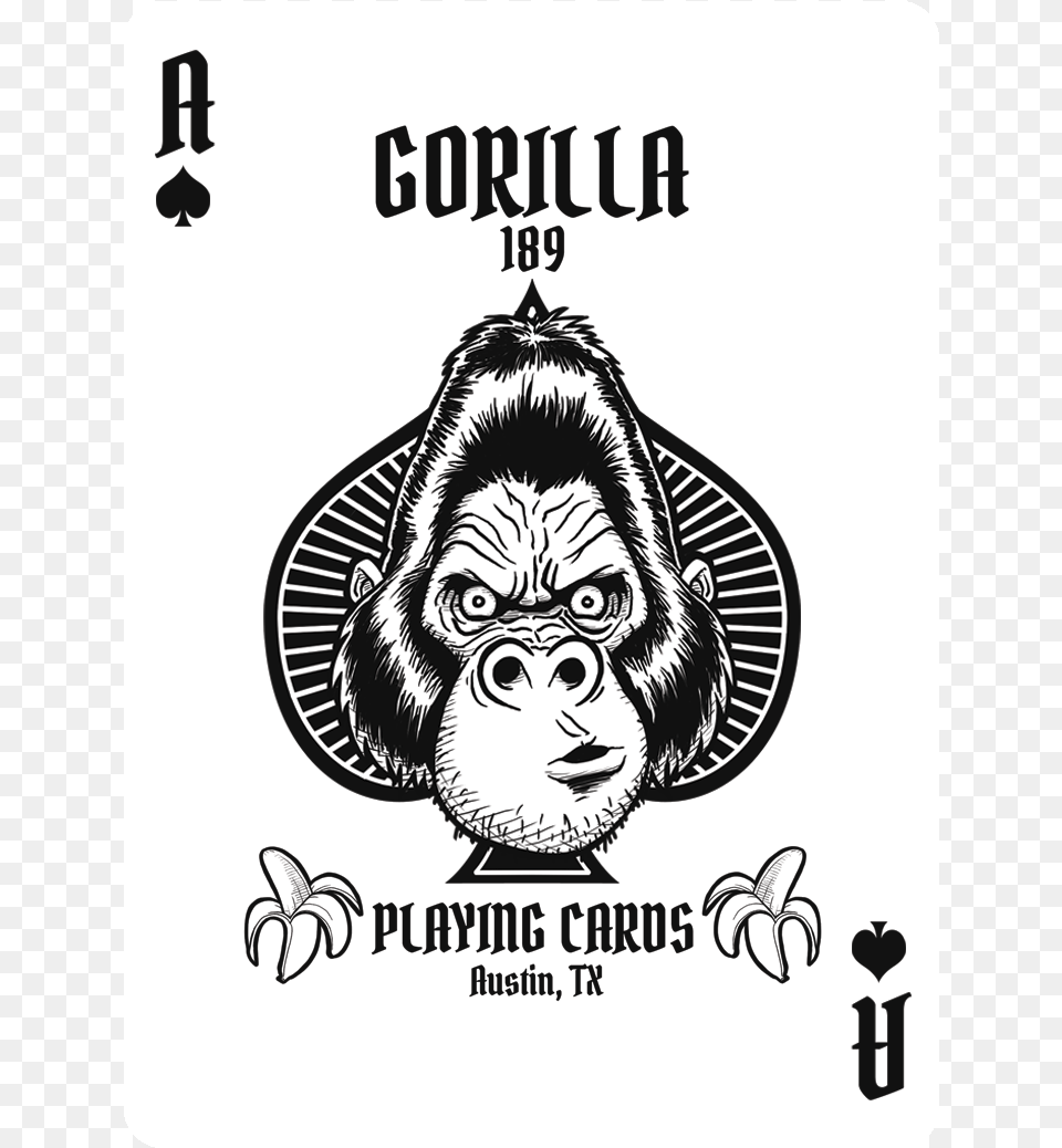 Deck Harambe Playing Cards Monkey With Playing Cards, Advertisement, Poster, Mammal, Ape Free Png Download