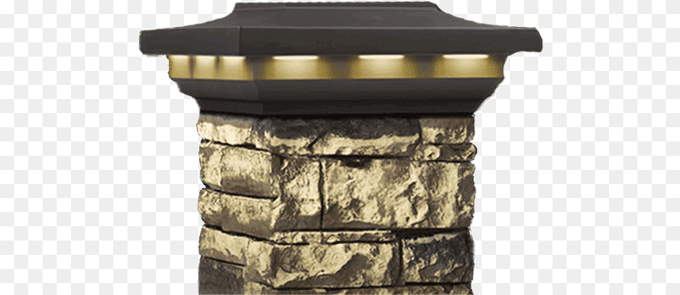 Deckorators Stone Post Cover Solar Caps, Fireplace, Indoors, Mailbox, Brick Png