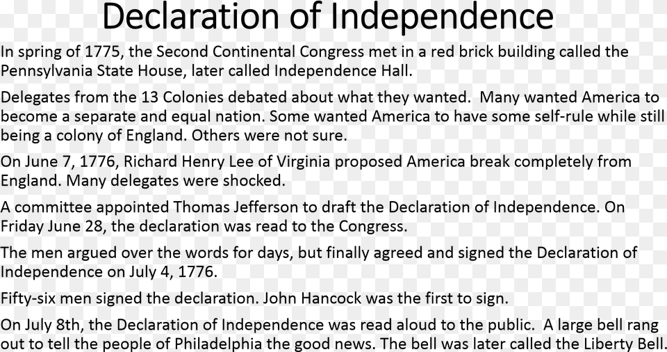 Declaration Of Independence, Gray Png