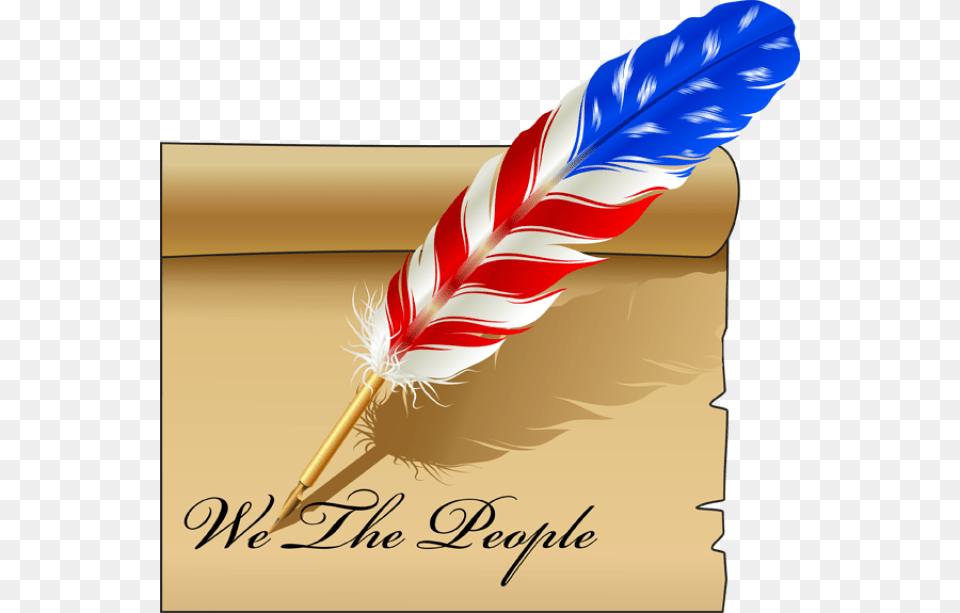 Declaration Of Independence Quill Clipart Red White Blue Feathers, Text, Bottle Png Image