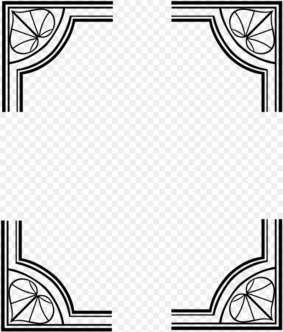 Deco Corner Frame Border Art Deco Frame, Gray Png Image