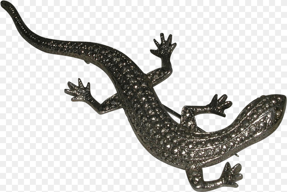 Deco Era Lizard Reptile Pin Faux Marcasite Metal Rhinestone Lizard Background, Animal, Gecko, Blade, Dagger Free Transparent Png