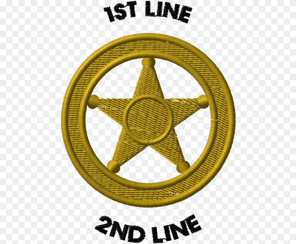 Deco Stk Emb Le Badge 5pt Star Circle Gold Lone Star Stone, Logo, Symbol, Machine, Wheel Png Image