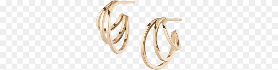 Deco Triple Gold Hoop Earrings Earrings, Accessories, Earring, Jewelry, Smoke Pipe Free Png Download