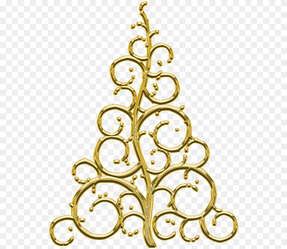 Decor Element Golden Photo Transparent Golden Christmas Trees, Accessories, Earring, Gold, Jewelry Free Png Download