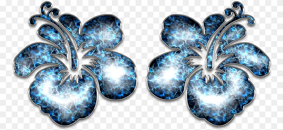 Decor Ornament Blue Jewelry Flower Hibiscus Motif, Accessories, Pattern, Gemstone Png