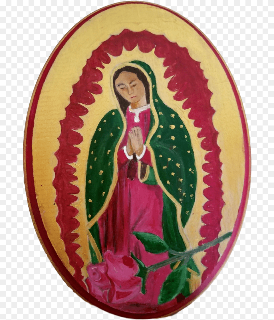 Decor Wall Hanging Virgen De Guadalupe Oval Shaped Virgen De Guadalupe Hd, Pattern, Adult, Female, Person Png Image
