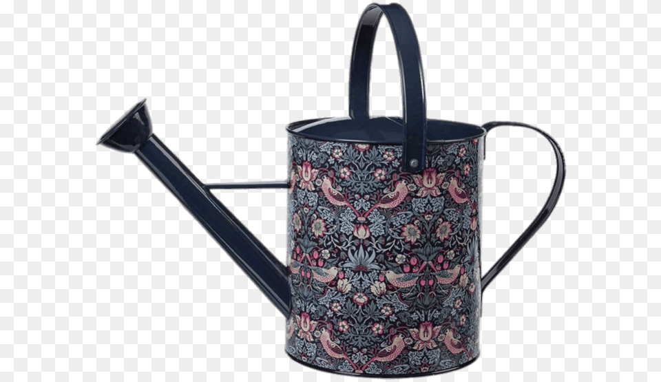 Decorated Blue Watering Can Strawberry Thief Furnishing Fabric, Tin, Watering Can Png Image