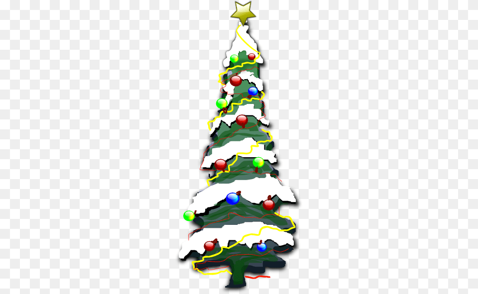 Decorated Christmas Tree With Snow Clip Art, Plant, Festival, Christmas Decorations, Christmas Tree Free Png Download