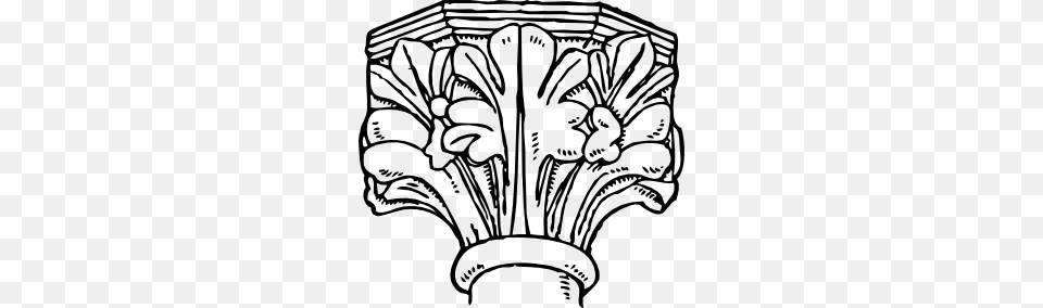 Decorated Gothic Capital Clip Art, Person, Architecture, Pillar, Accessories Png