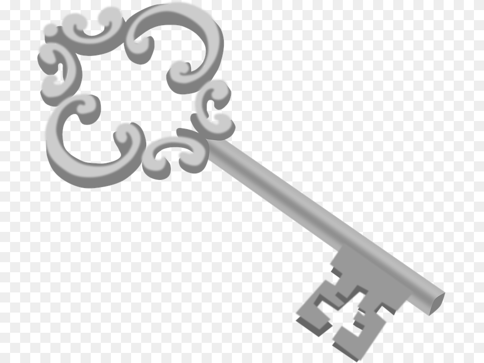 Decorated Key Lock Metal Silver Transparent Background Key Clipart Free Png