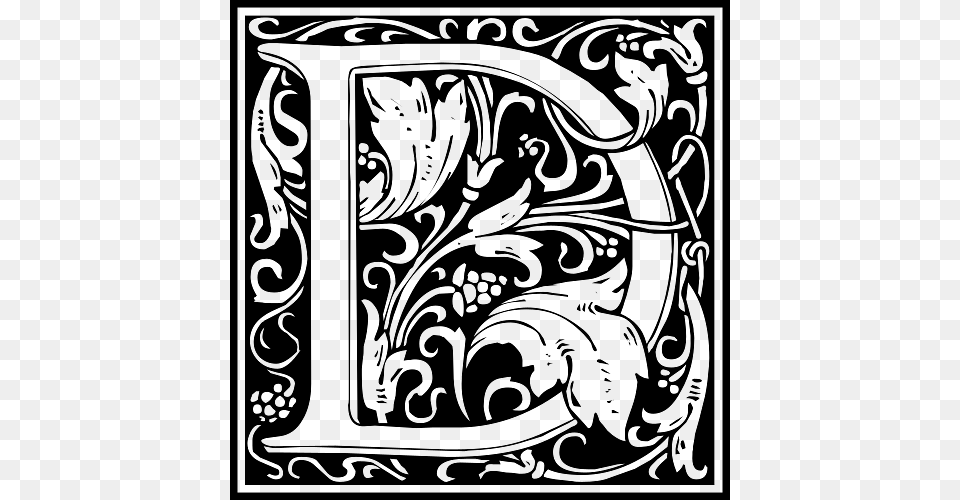 Decorated Letter D, Art, Floral Design, Graphics, Pattern Png Image