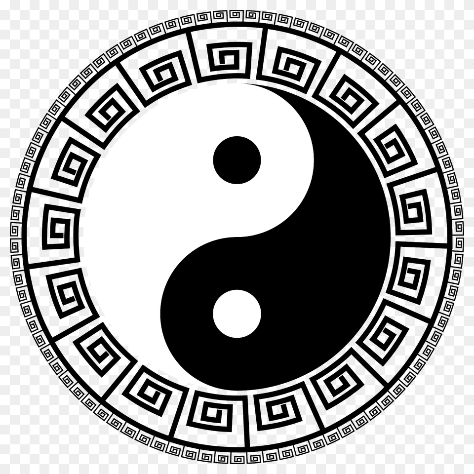 Decorated Yin Yang Symbol, Number, Text Free Png