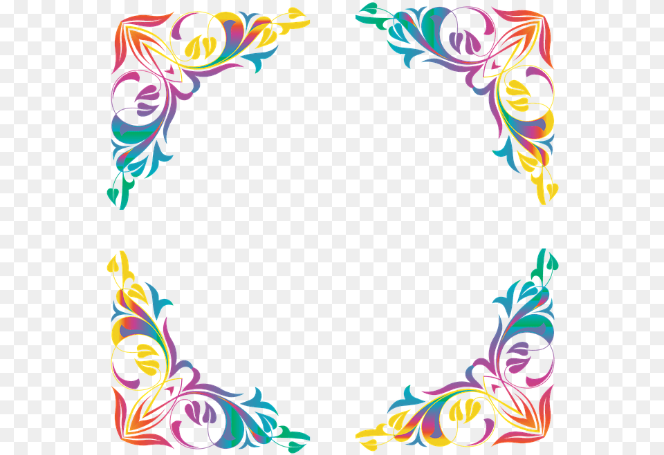 Decoration Corner Border Frame Design Pattern Flower Decorative Border Design, Art, Floral Design, Graphics Png