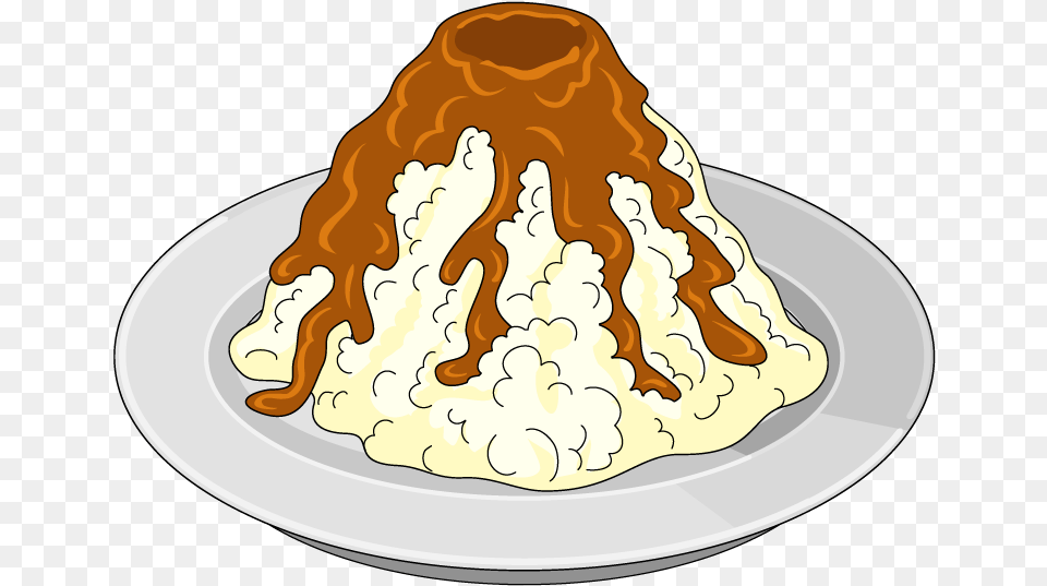 Decoration Mashedpotatovolcano Mashed Potatoes Emoji Transparent, Food, Meal, Dish, Cream Free Png