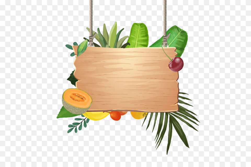 Decoration Of Tropical Fruits With Wooden Hanging Tropical, Jar, Plant, Planter, Potted Plant Png Image