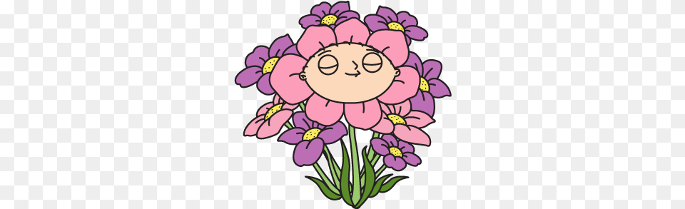 Decoration Stewieflowers Thumbnail4x Family Guy Stewie Flower, Purple, Plant, Petal, Face Free Png Download