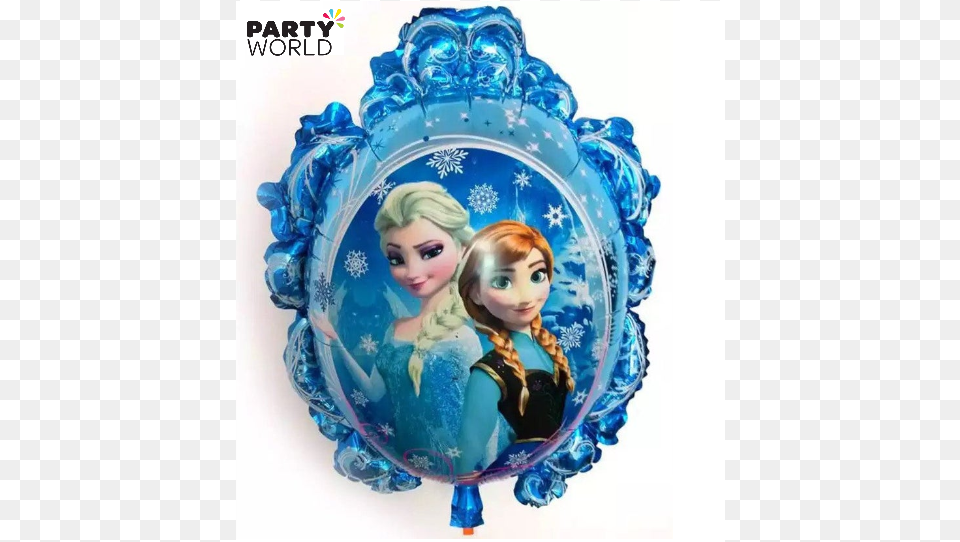 Decorations Frozen Bubbles Party Balloon Anna Elsa Doll, Person, Toy, Face, Head Free Png