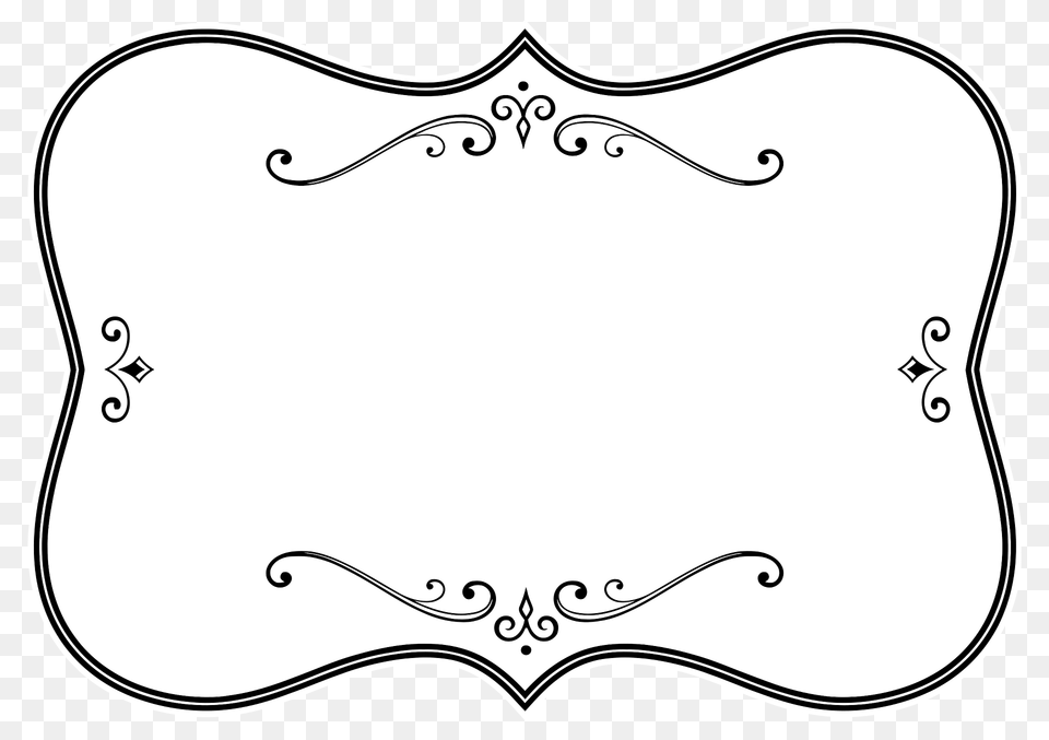 Decorative Black And White Flourish Frame Clipart Free Png Download
