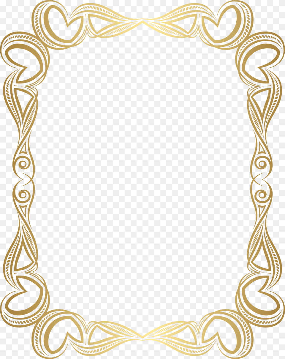 Decorative Border Frame Gold Transparent, Oval Png Image