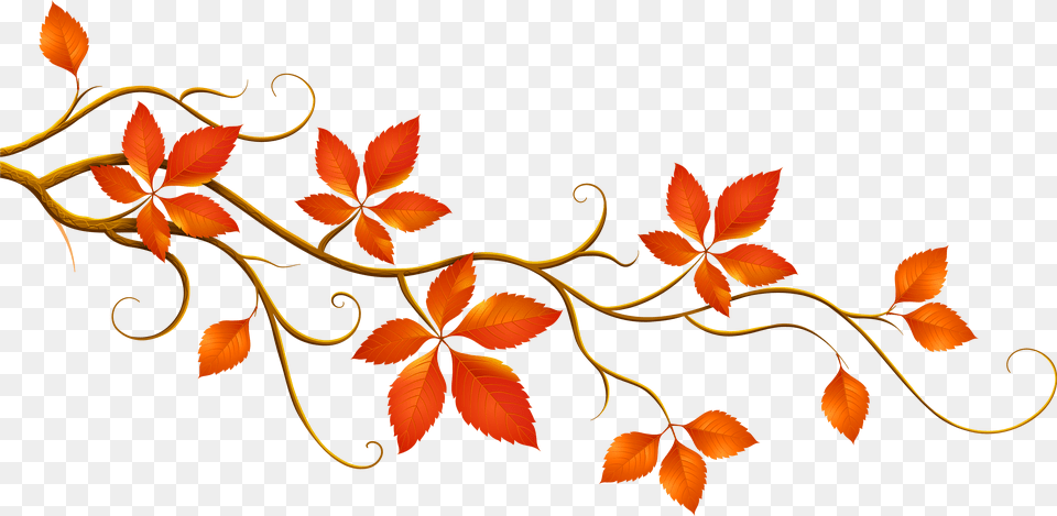 Decorative Branch With Autumn Leaves Clipart Fall Tree Branch Clip Art, Floral Design, Graphics, Pattern, Leaf Free Transparent Png