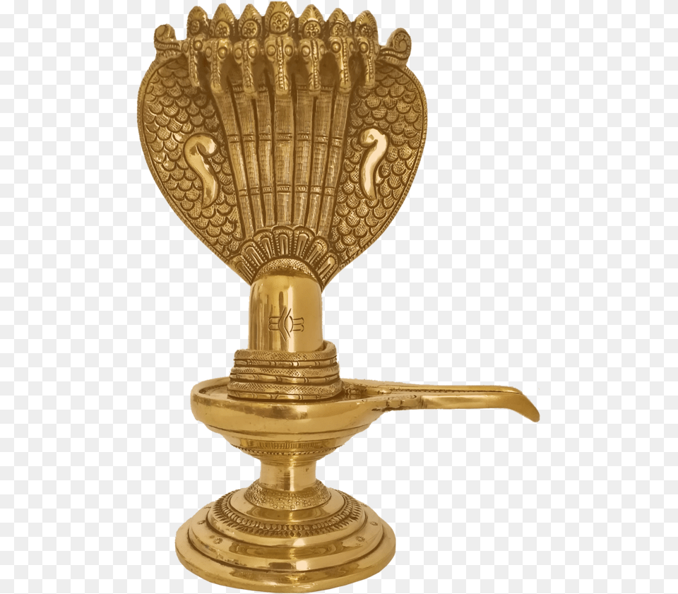 Decorative Brass Shivaling Sitting Under Seven Heads Trophy, Bronze Free Transparent Png