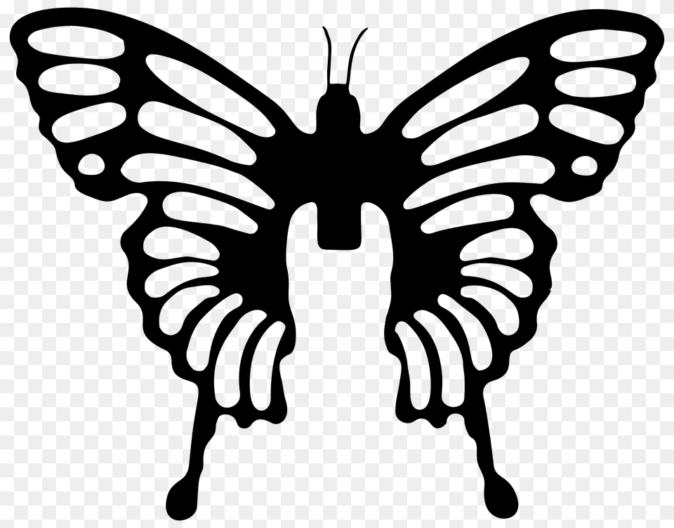 Decorative Butterfly Silhouette, Stencil, Emblem, Symbol, Animal Free Transparent Png