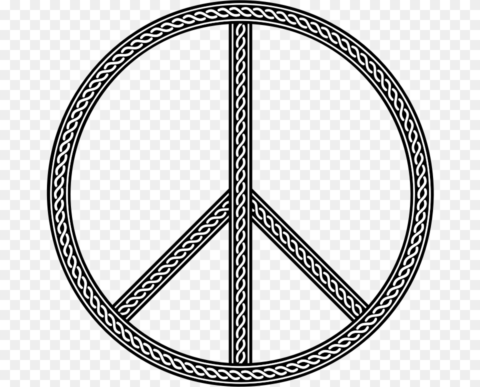 Decorative Chain Peace Sign Symbol With Circle And Line, Disk Png