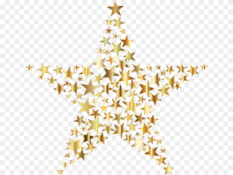 Decorative Christmas Stars Congratulations Gold, Star Symbol, Symbol Free Transparent Png