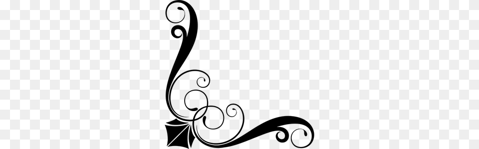 Decorative Corner Clip Art, Gray Png