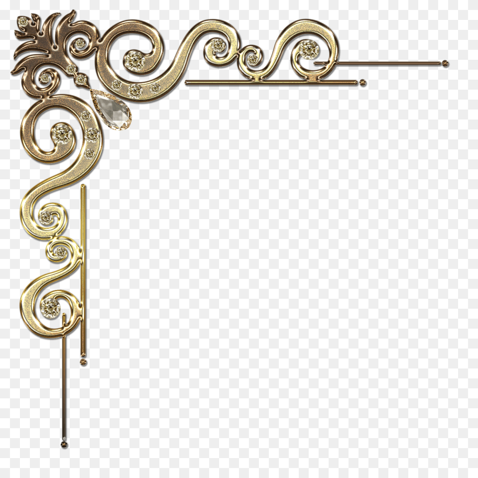 Decorative Corner With Citrine In Gold, Accessories, Earring, Jewelry Free Transparent Png