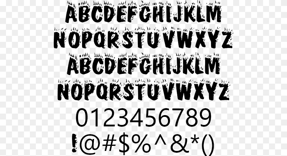 Decorative Crackling Fire Example Fire Font, Gray Free Transparent Png