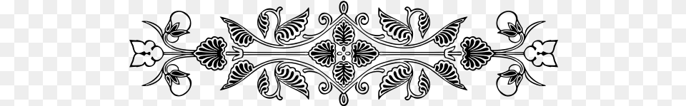 Decorative Divider Black And White Flower Clipart Cross Church, Gray Png Image