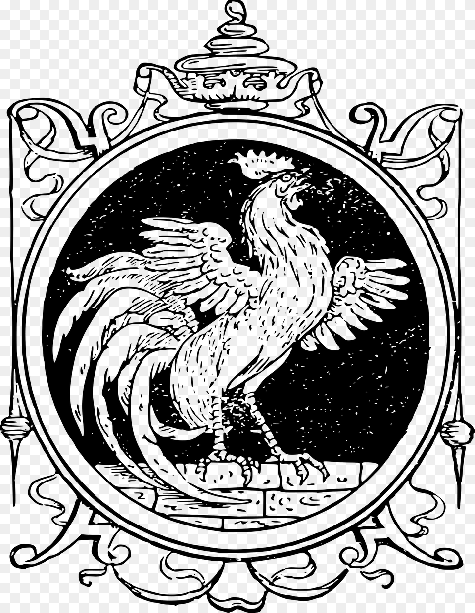 Decorative Divider Rooster Clipart, Emblem, Symbol, Person Free Png